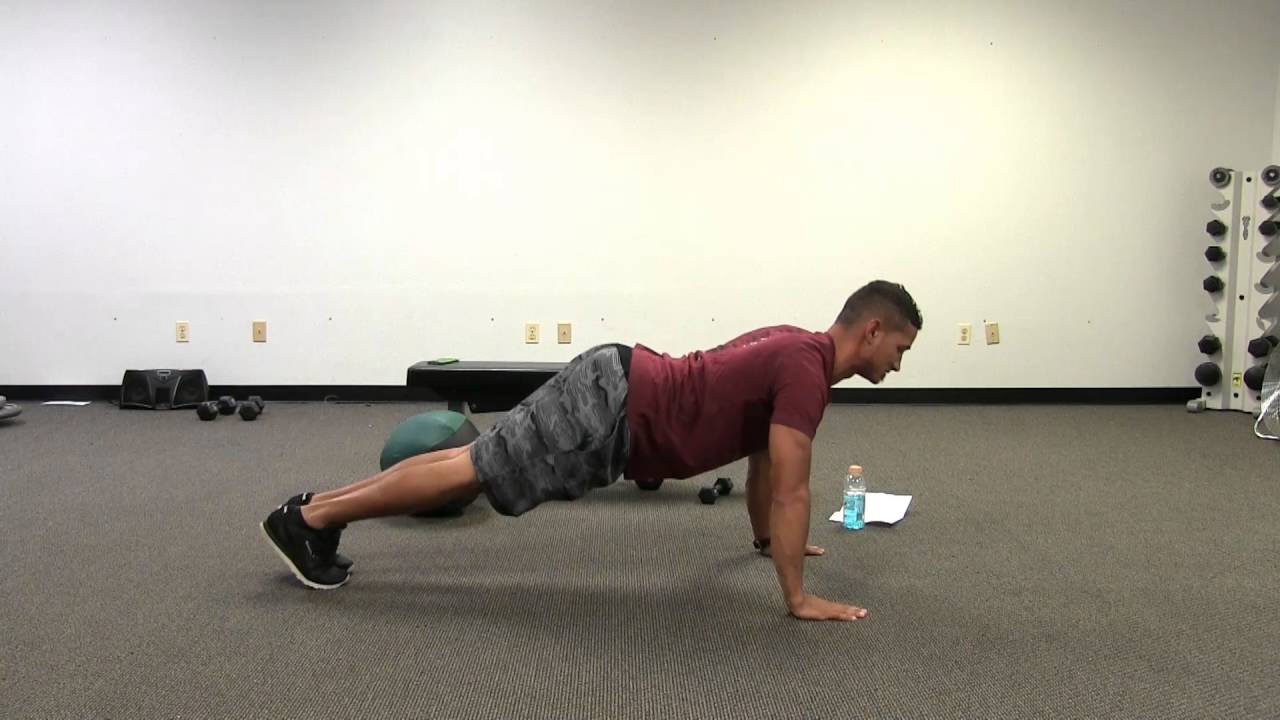Pelvic tilts for proper push-ups.