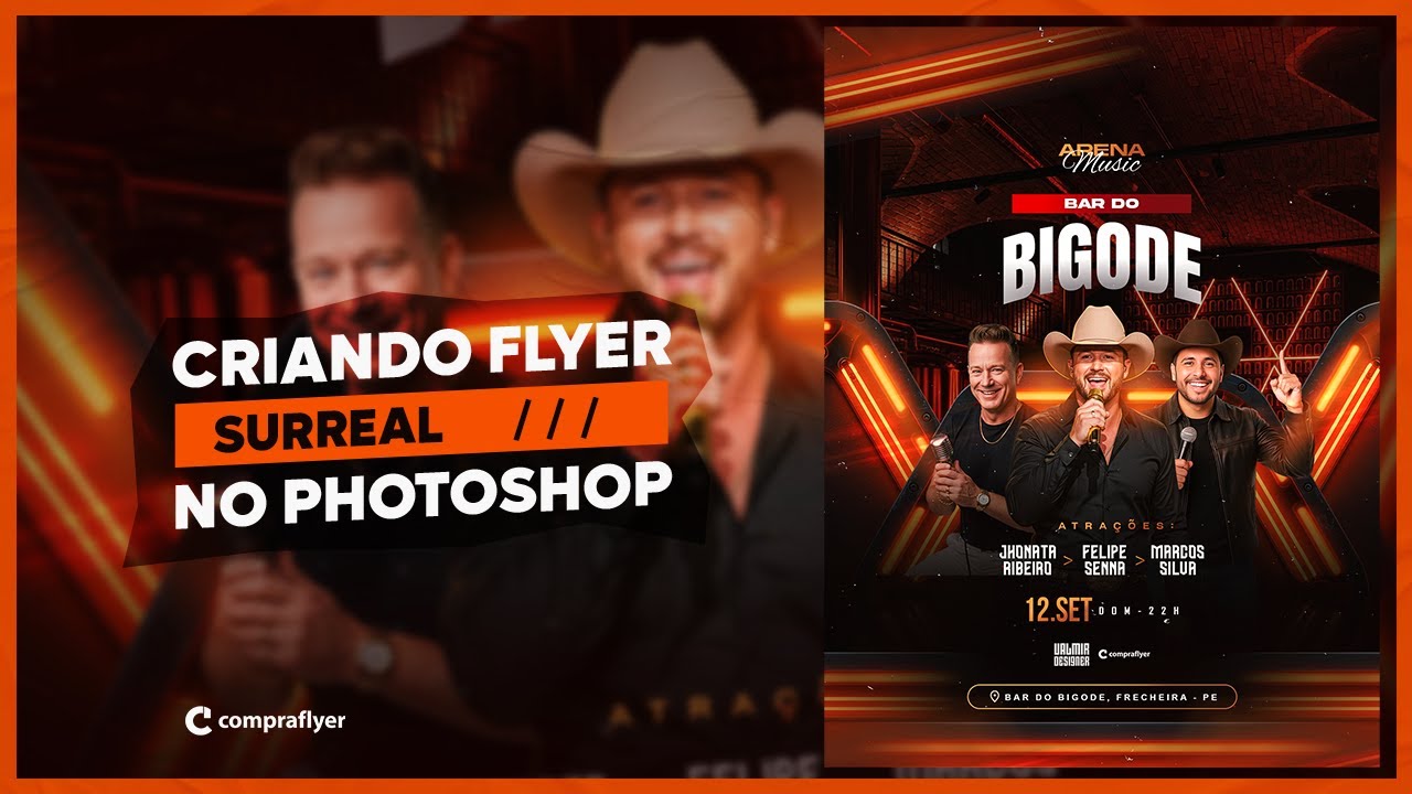 Como criar flyer Surreal no Photoshop com ajuda de Bot no WhatsApp ( PSD FREE ).