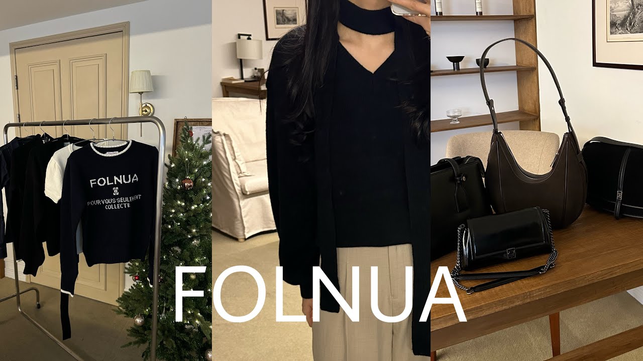폴뉴아 FOLNUA 23FW 룩북, 일주일 데일리룩, 출근룩, 디자이너브랜드 가방, 겨울 코디 하울