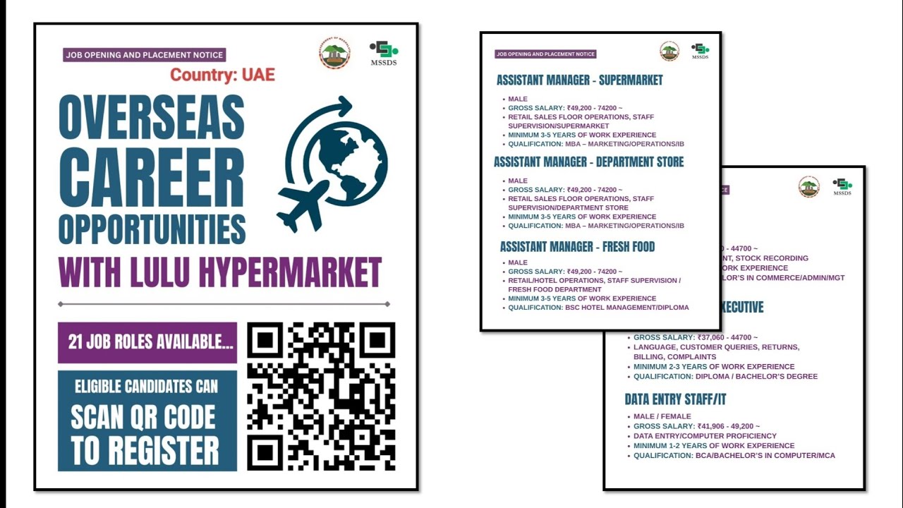 Meghalaya State Skills Development Society (MSSDS): Overseas Opportunities with Lulu Hypermarket 