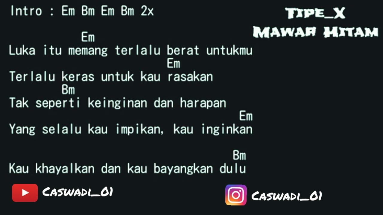 Chord Gitar Tipe X mawar hitam