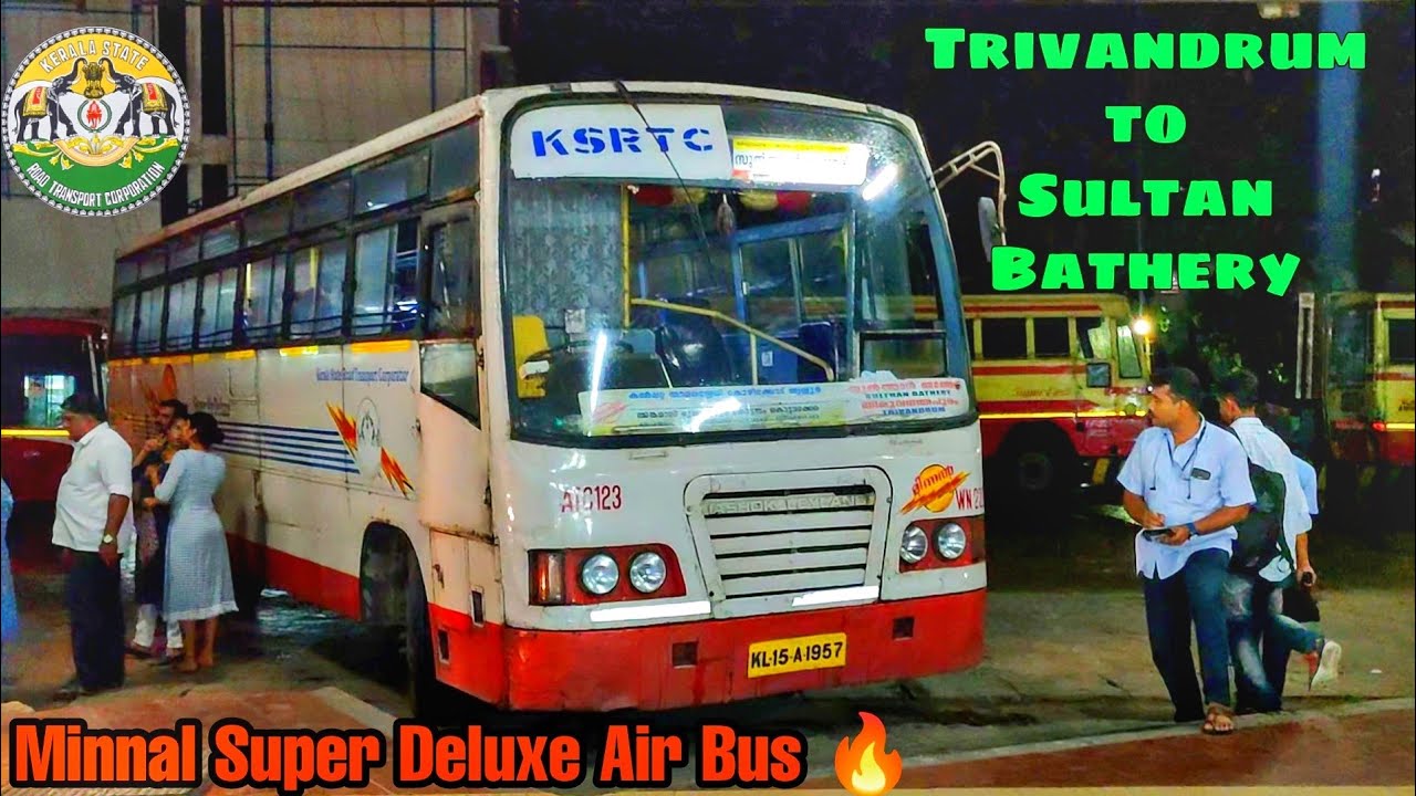 TRIVANDRUM TO SULTAN BATHERY by MINNAL SUPER DELUXE AIR BUS | Full bus journey | #indianbusdriving