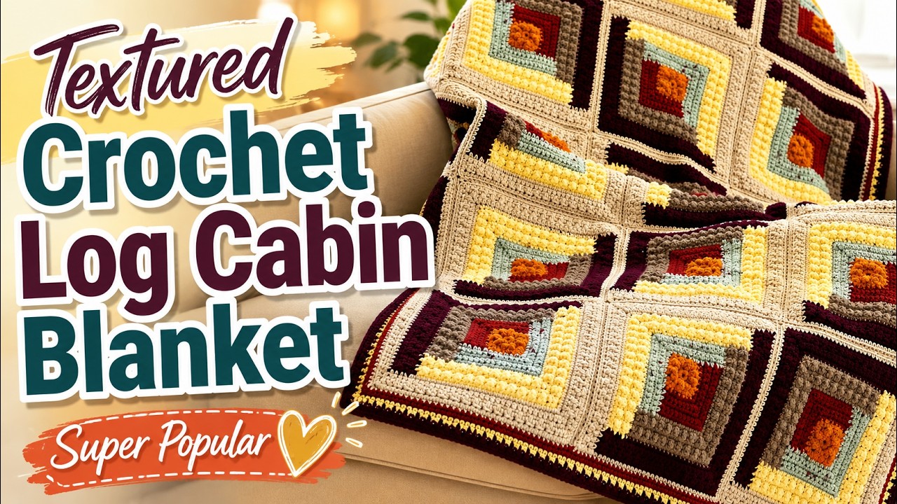 Crochet Autumn Log Cabin Throw | EASY | The Crochet Crowd