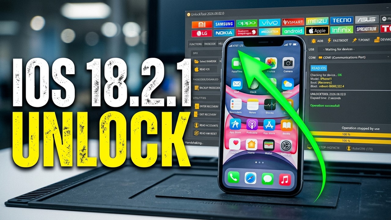 IOS 26.5.2 UnlockTool FREE Passcode Disable XR To 11 Pro Max Bypass With Network📶 (NEW UPDATE)