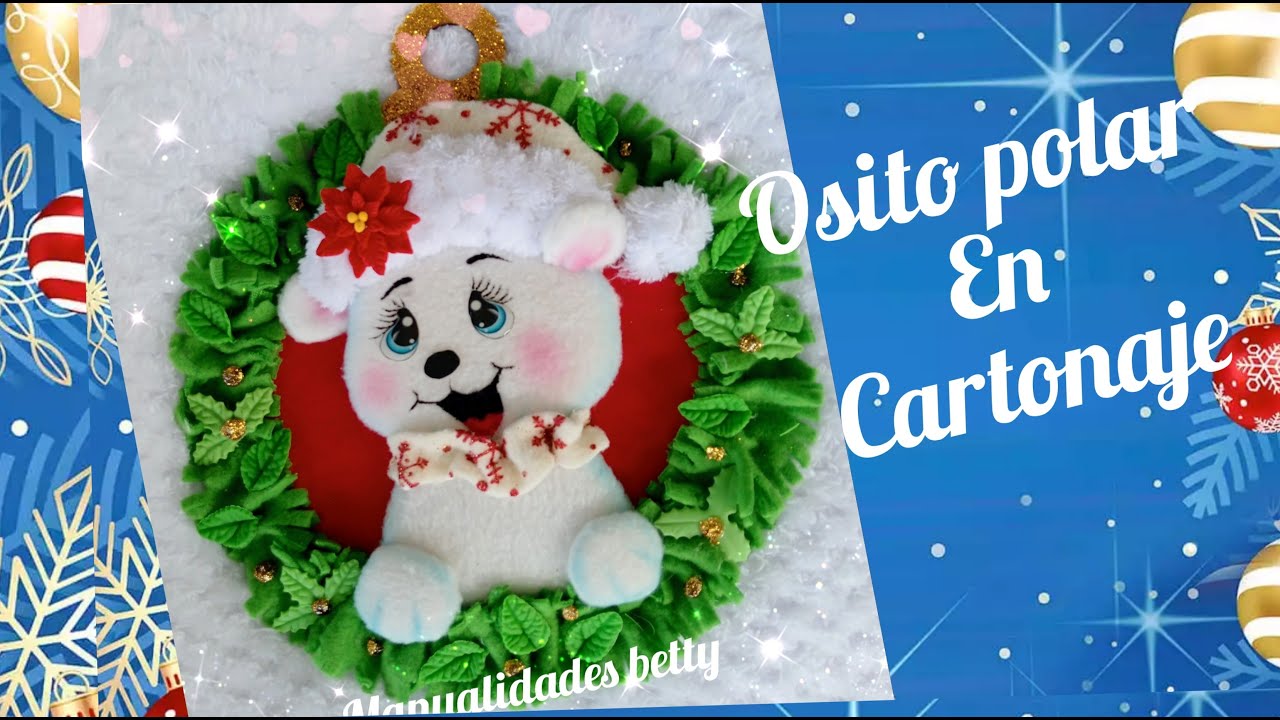 COMO hacer UN osito polar en CARTONAJE 🤗(MOLDES GRATIS)