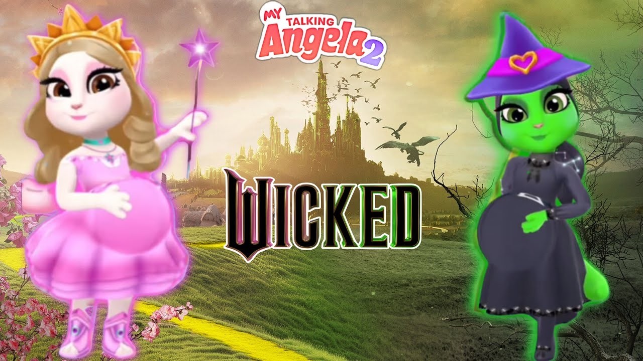 My Talking Angela'm 2😻 || Wicked || Prednant Elphaba and Pregnant Glinda || New Update || Cosplay
