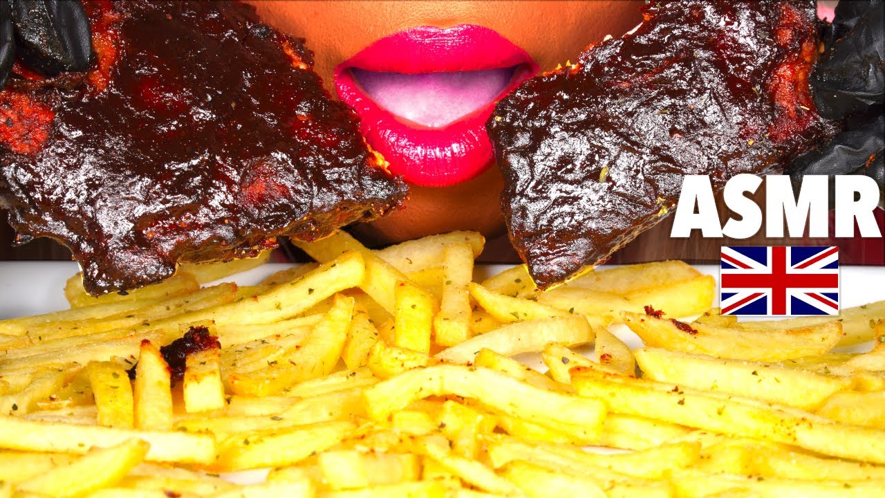 ASMR Eating Zach Choi ASMR Recipe (BBQ RIBS & GARLIC FRIES) Gentle Whispering Mouth Sounds asmr food