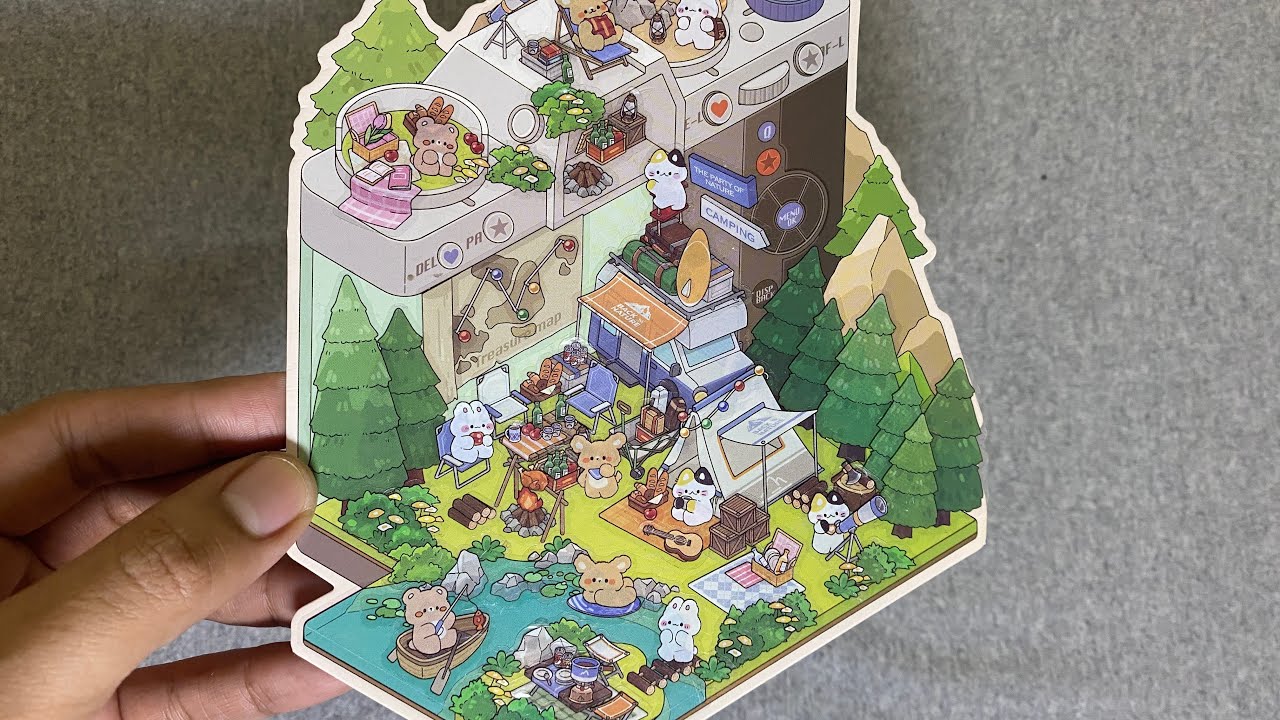 ASMR DIY Cute 3D Camp Sticker💫
