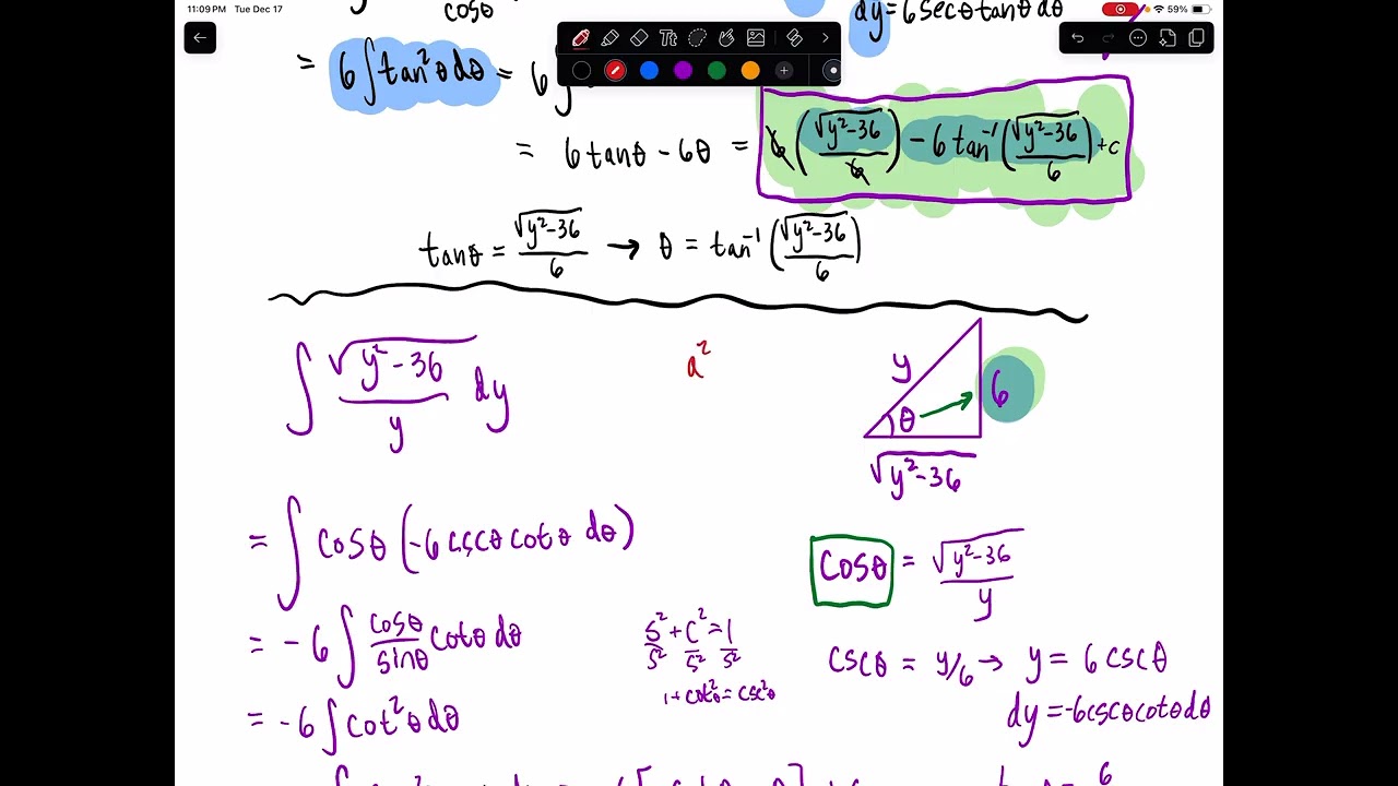 Trigonometric Substitution- Can I just switch the legs of the right triangle and get same answer