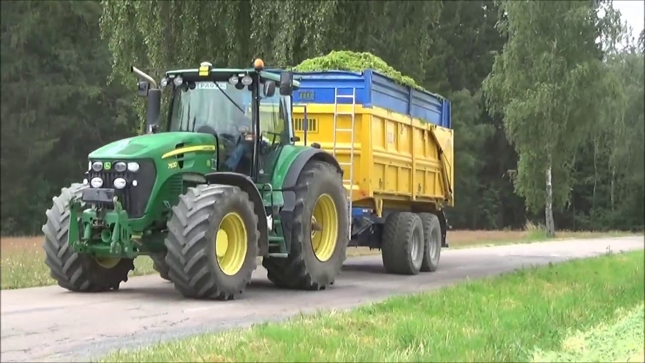 Sklizeň hrachu John Deere 6750,7930 Tatra 815 a Š 706 Trambus