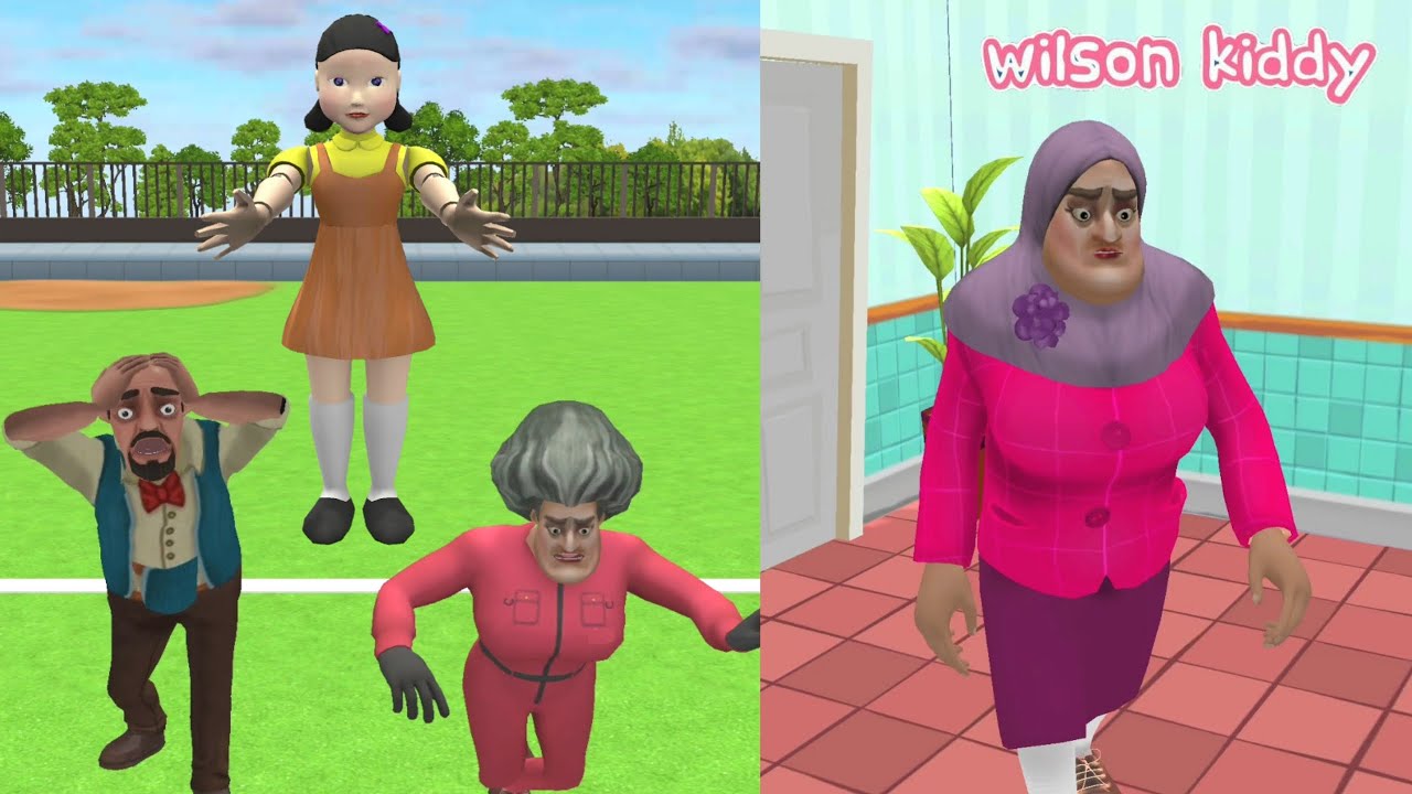 Miss T Main Squid Game dan Edisi Ramadan 😍🤩 | Prankster 3D | Scary Teacher | Wilson Kiddy