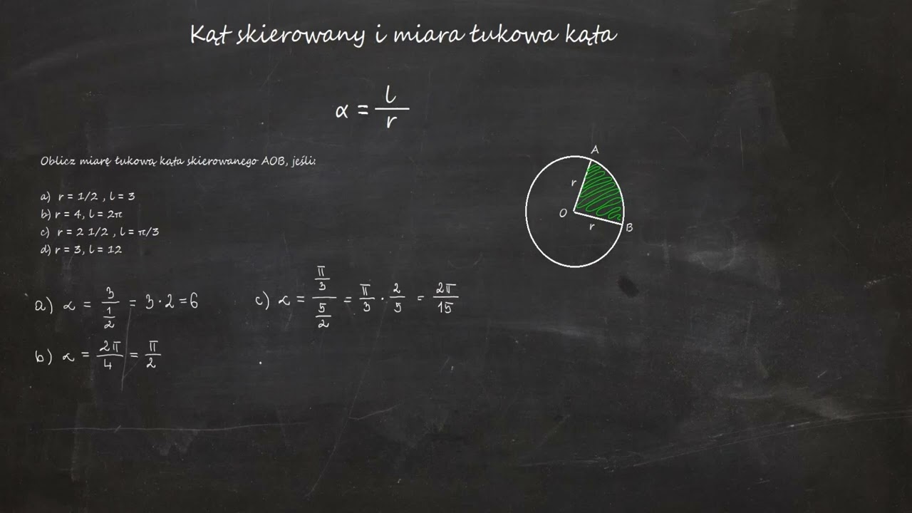 Kąt skierowany i miara łukowa kąta &ndash; definicje, przykłady i zastosowanie | Matematyka szkoła średnia