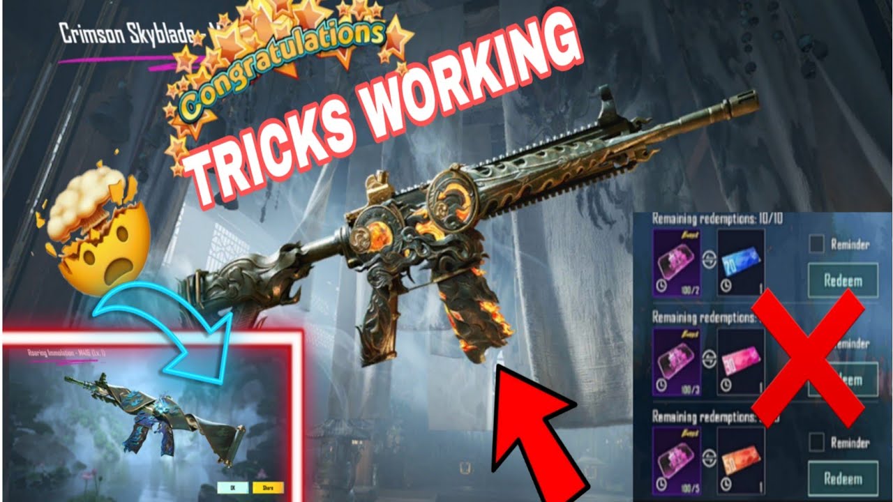 😍TRICKS CRIMSON SKYBLADE M416 I NEW ULTIMATE CRATE OPENING BGMI TRICKS WORKING | GET TIGER M416 FREE