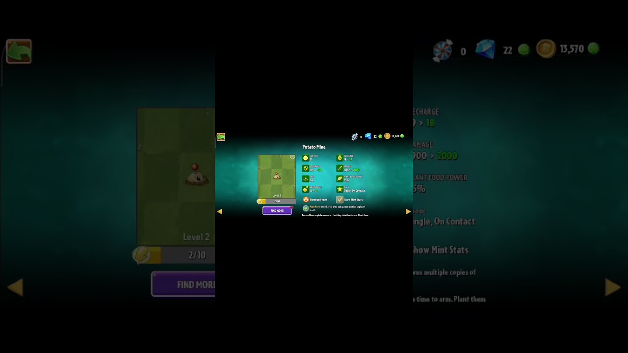Upgrade Potato Mine ke Level 2 | Plants vs Zombies 2