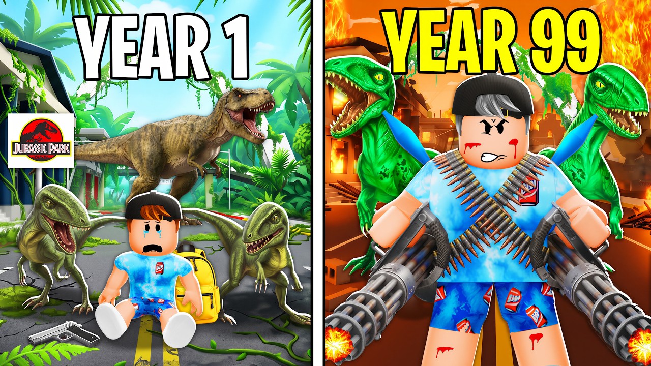I Survive 99 YEARS In JURASSIC PARK!! (Brookhaven RP)