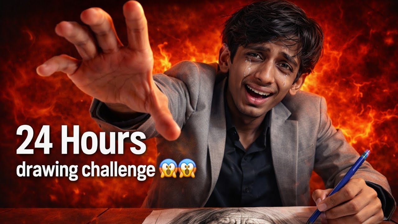 “24 HOURS DRAWING CHALLENGE 😱😱