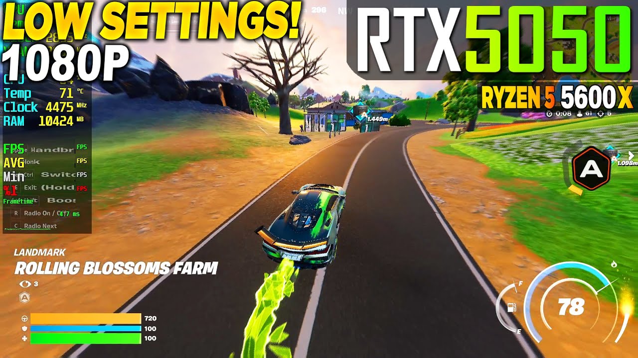 Fortnite RTX 5050 + Ryzen 5 5600x - Low, New Performance Mode, 240FPS,