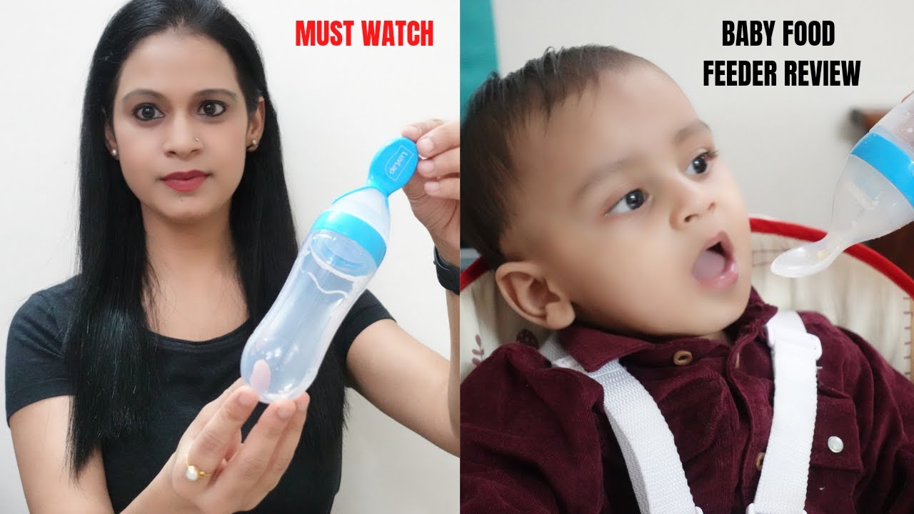 How to make baby eat Happily | LUVLAP baby squeezy baby food feeder Review |By Mommy Talkies