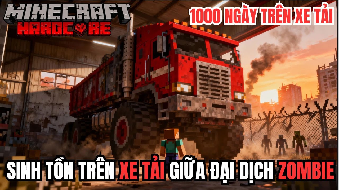 1000 NGÀY SINH TỒN TRÊN XE TẢI GIỮA ĐẠI DỊCH ZOMBIE - BIẾN XE TẢI THÀNH PHÁO ĐÀI DI ĐỘNG TRONG MC