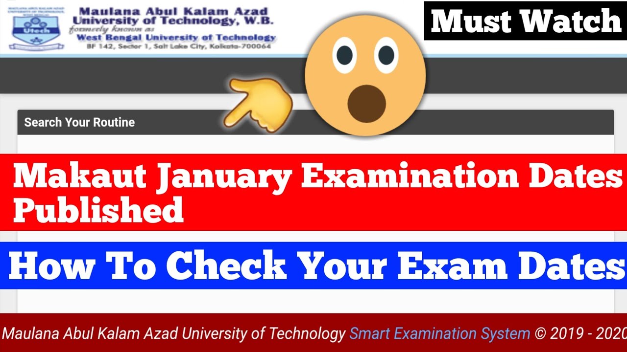 Makaut Rescheduled Examination Dates Announced | makaut january exams | makaut university | makaut