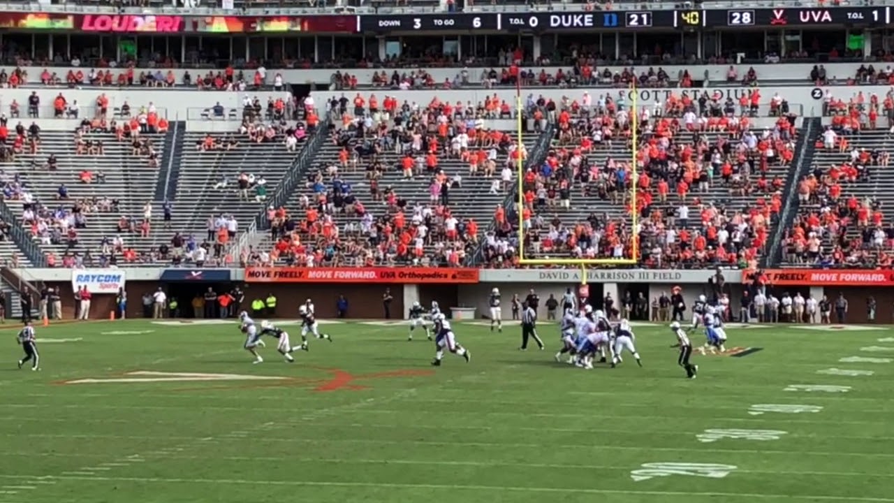 Virginia Cavaliers UVA 28 Duke 21: Charles Snowden 3rd Down Sack
