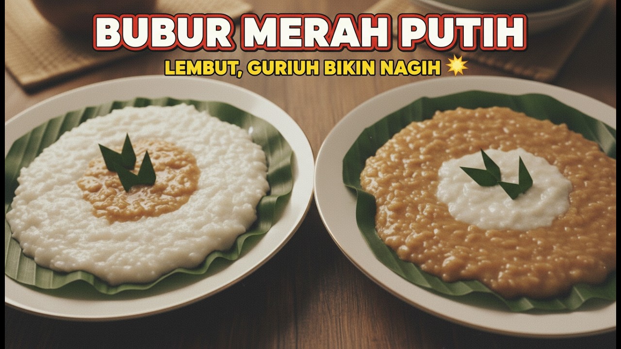 CARA BIKIN BUBUR MERAH PUTIH DARI BERAS LEMBUT DAN GURIH