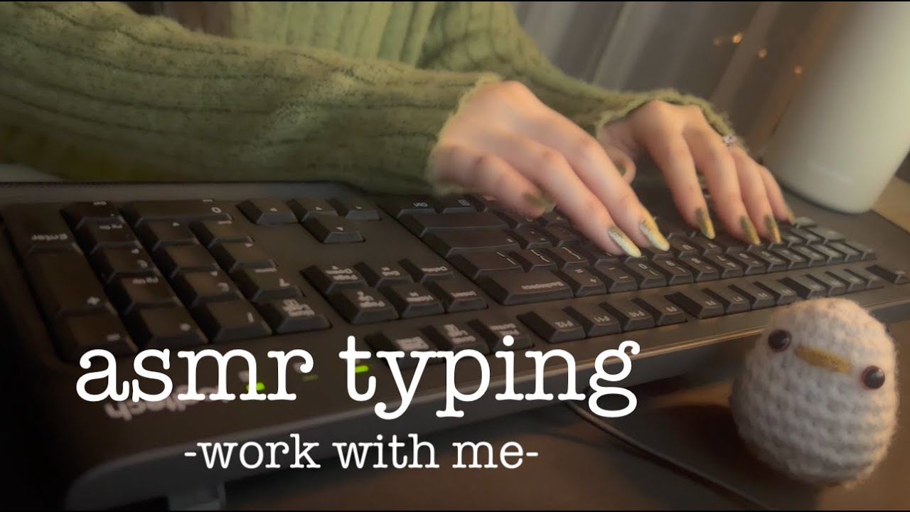 ASMR Typing - Typing Sounds - No Talking // Work with Me - 30+ Minutes - Dark Mode