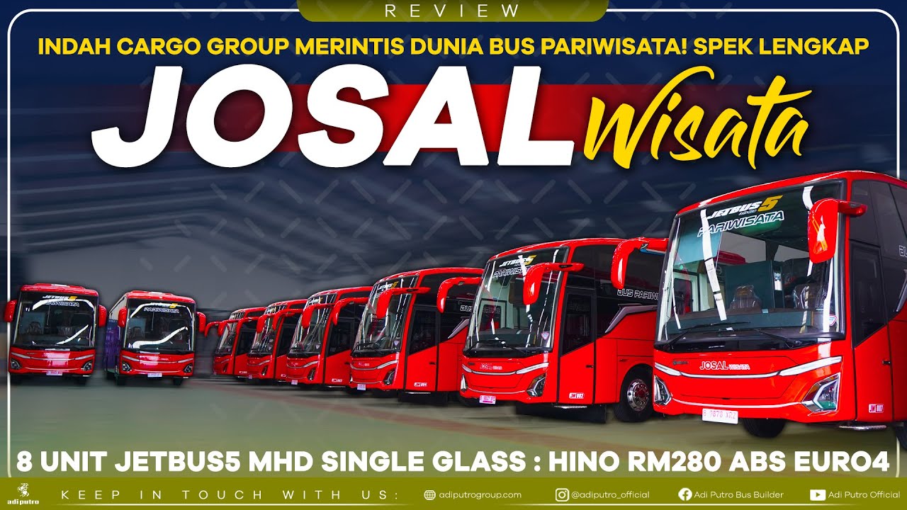 JOSAL WISATA : Indah Cargo Group Di Dunia Bus Pariwisata! 8 Unit JETBUS5 MHD SINGLE GLASS HINO RM280