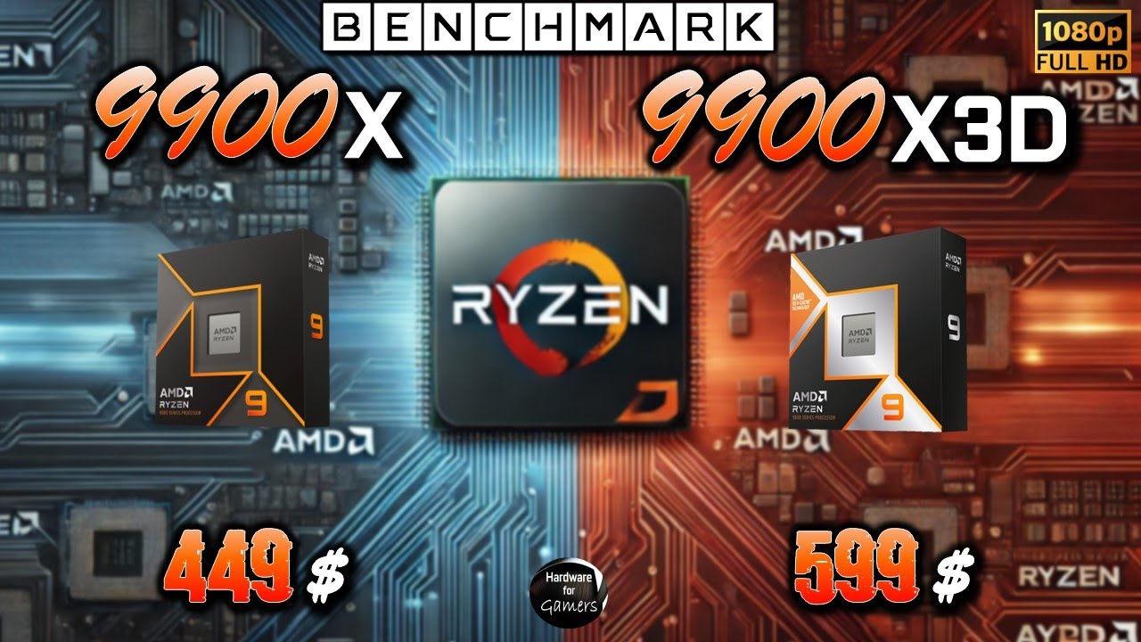 Ryzen 9 9900X vs Ryzen 9 9900X3D / Test / 1080p / in 8 Games / RTX 4090