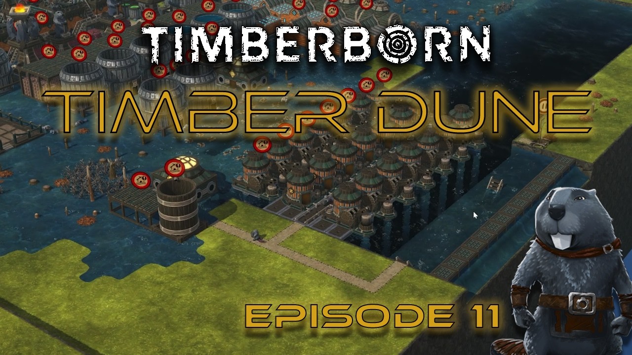 Flooding half of Timber Dune with Bots and Water! Timberborn HARD MODE (1.0 Exp) Ep 11