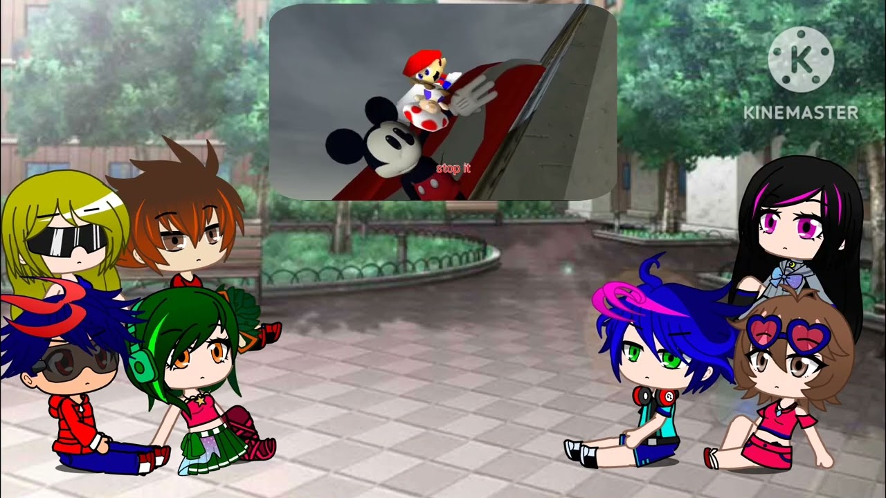 Yu GI oh duelists + 1 Oc reacts to SMG4: Mario goes to Didney worl
