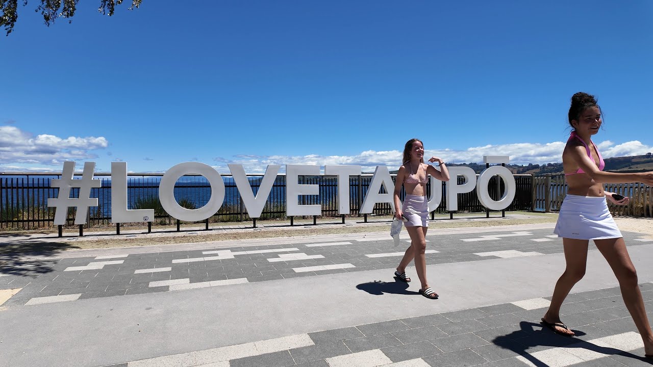 (4K) Walk & Swim in the sun | Taupo (North Island, New Zealand) | DJI Osmo Pocket 3