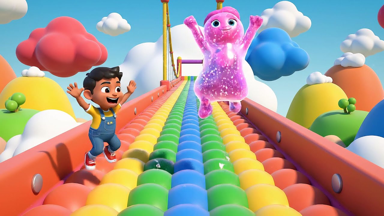 Fall Guys Jelly Runner Balanced on a Wobbl | Fun Kids Songs & Nursery Rhymes