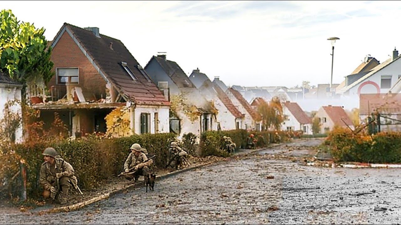 American infantrymen are in streets of Würselen, near Aachen 16 October 1944