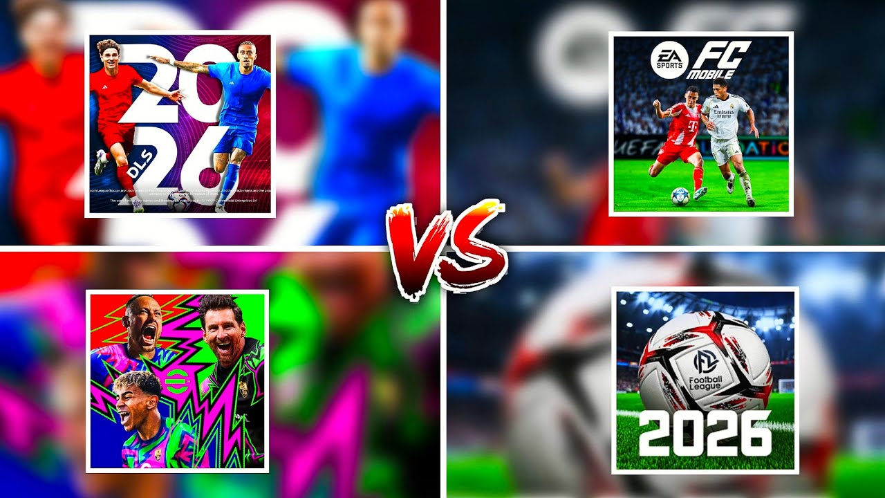 DLS 26 vs FC MOBILE 26 vs eFOOTBALL 26 MOBILE vs FOOTBALL LEAGUE 26 vs TOTAL FOOTBALL - COMPARISON