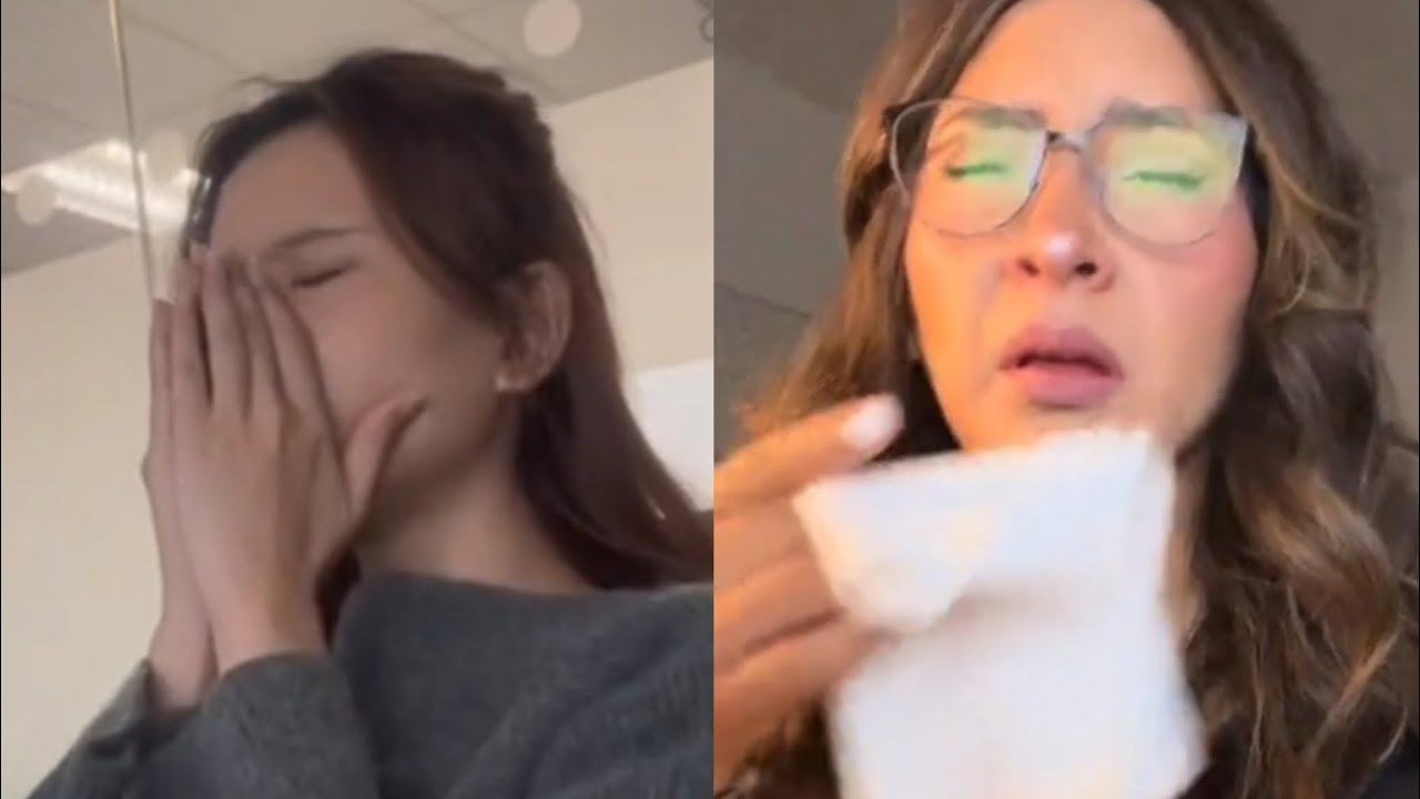Beautiful girl sneeze 🤧