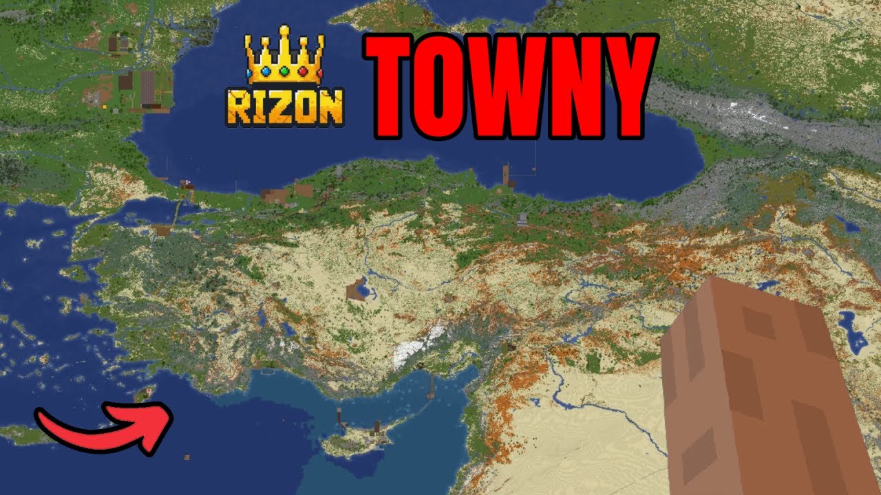 Ger&ccedil;ek D&uuml;nya Haritalı Minecraft Towny Sunucusu - RizonCraft