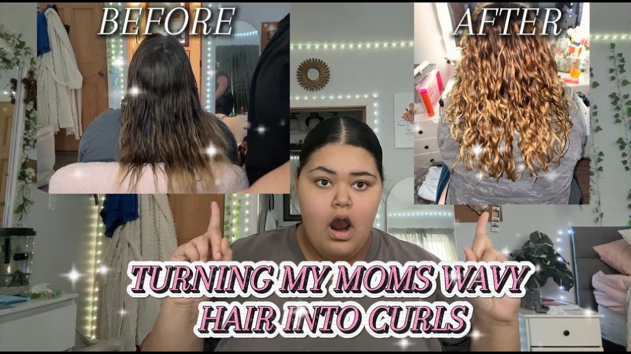 TURNING MY MOM'S WAVES INTO PERFECT CURLS | Using My Curl Routine