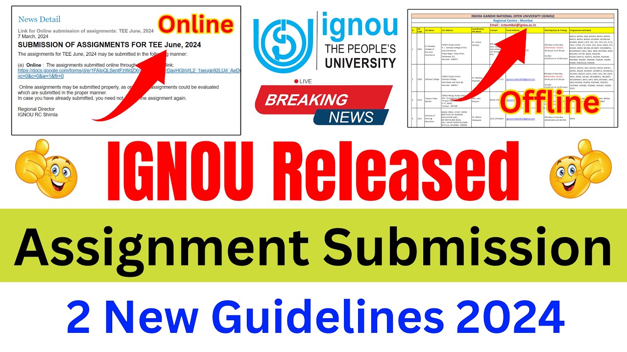 (Breaking News) IGNOU Assignment Submission Guidelines for the June 2024 Examination | IGNOU NEWS