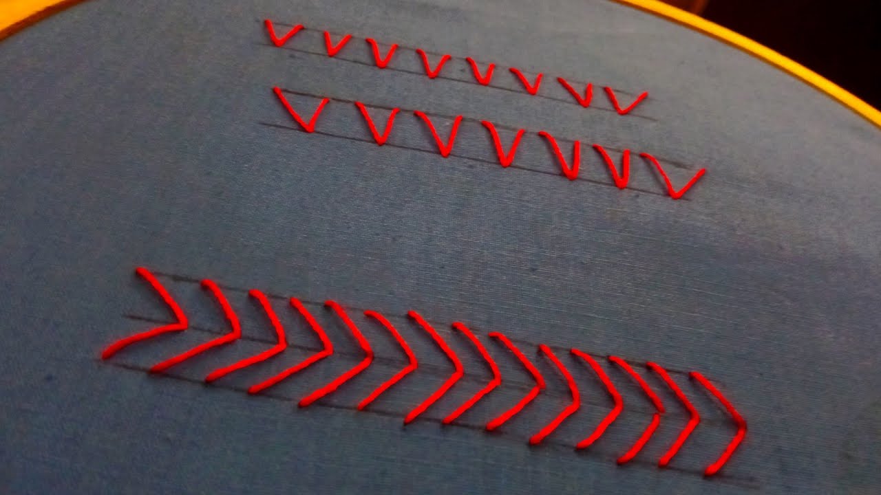 Arrow head stitch/Two types of arrow head stitch (Embroidery for beginners)