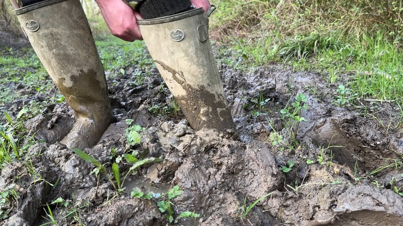 Muddy Forest Walk in Le Chameau Chasseur Wellies