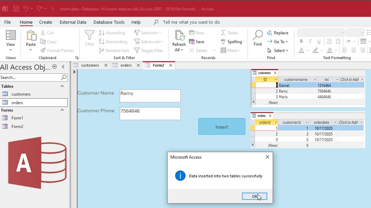 Microsoft Access VBA | Add Data to Two Tables Simultaneously 💻 Step by Step Tutorial