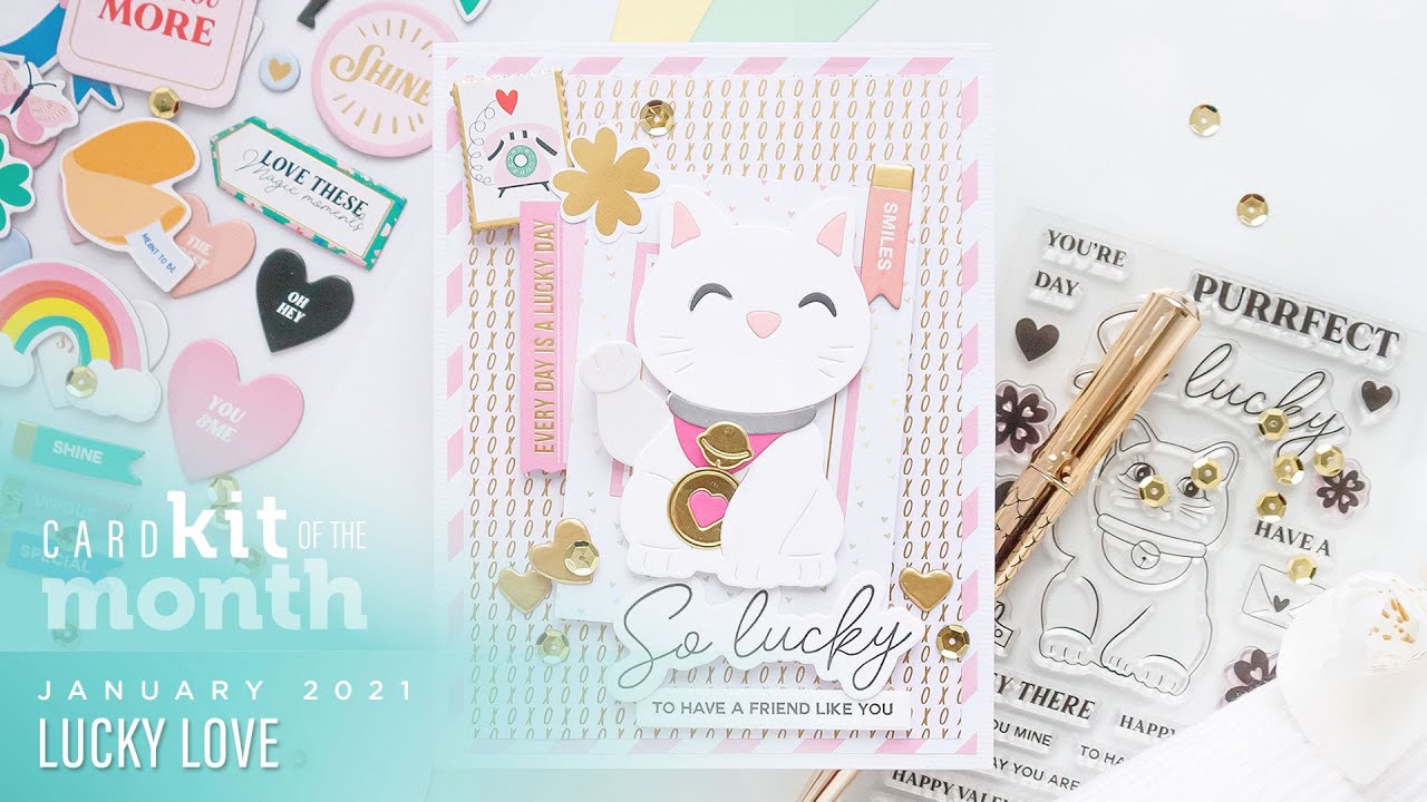 Spellbinders January 2021 Card Kit of the Month - Lucky Love