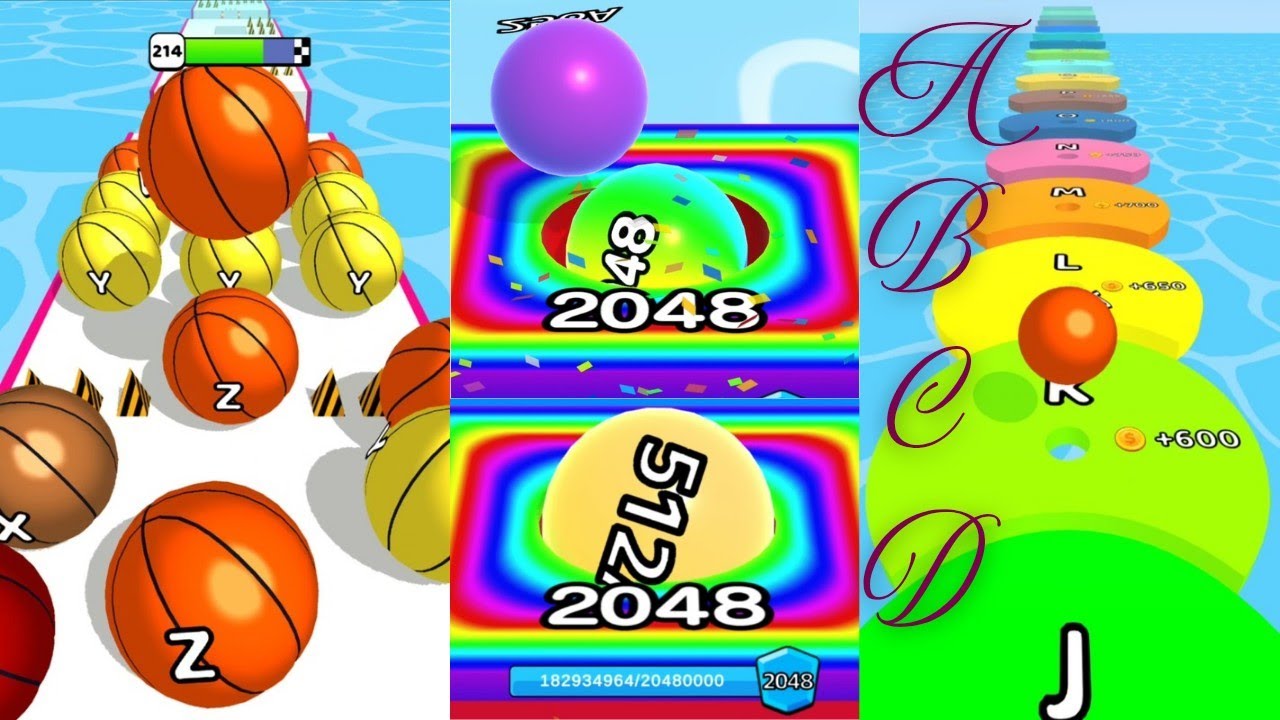 A-Z Ball Run x Ball Run 2048 | Epic Combo Gameplay 🔥 #ballgameshub #cutiepie22yt 