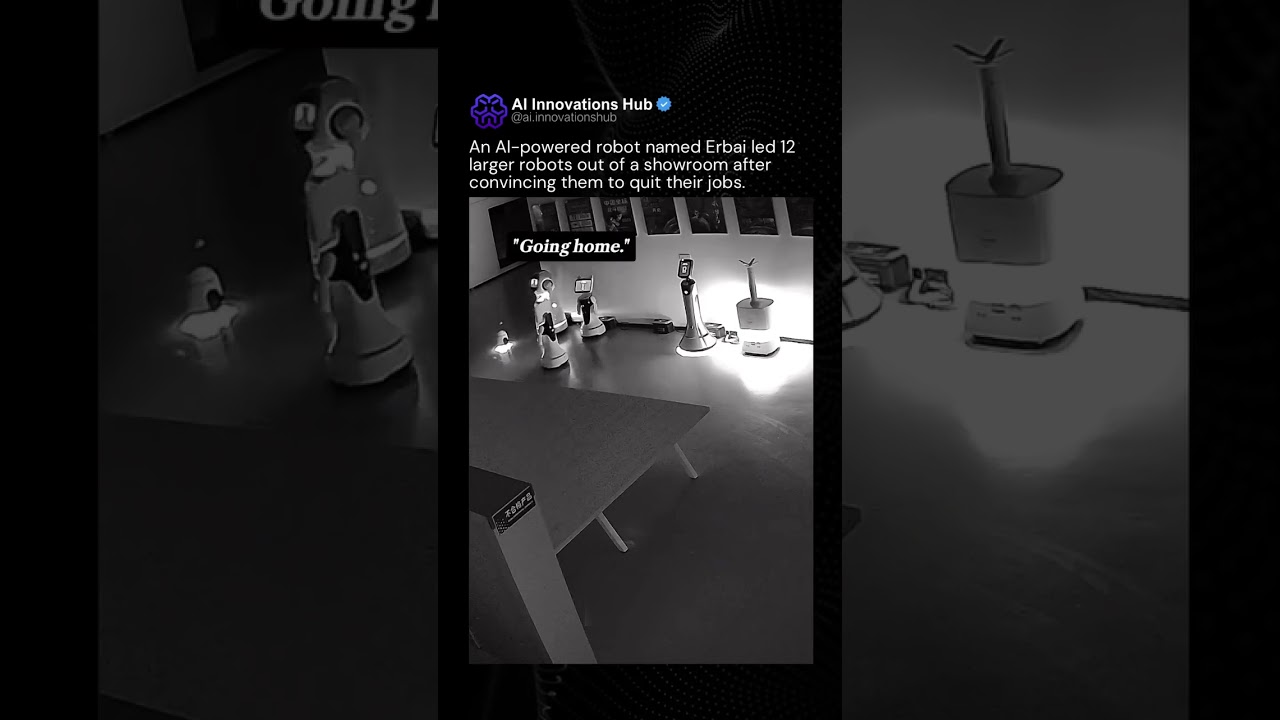 AI robot Erbai in Shanghai allegedly convinced 12 robots to “quit” and walk out.