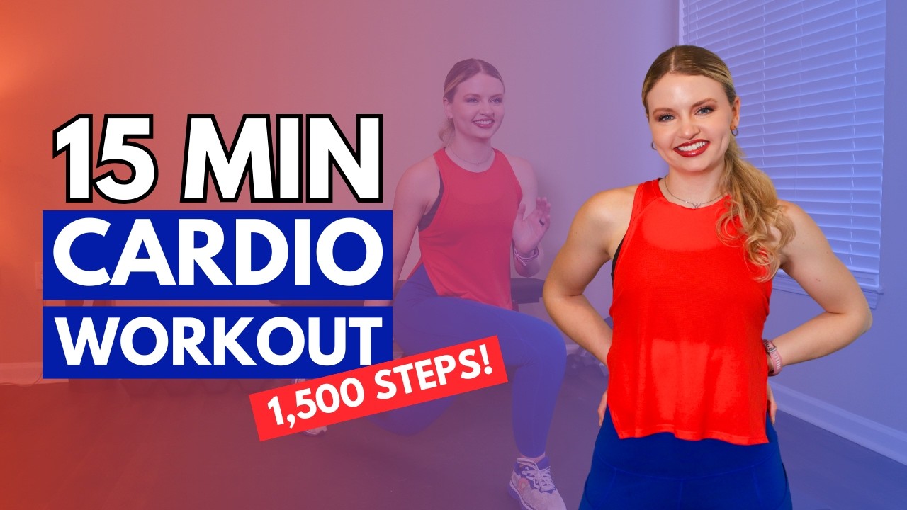 15 MIN INTERMEDIATE CARDIO WORKOUT - Intermediate, interval workout with no equipment and no repeats