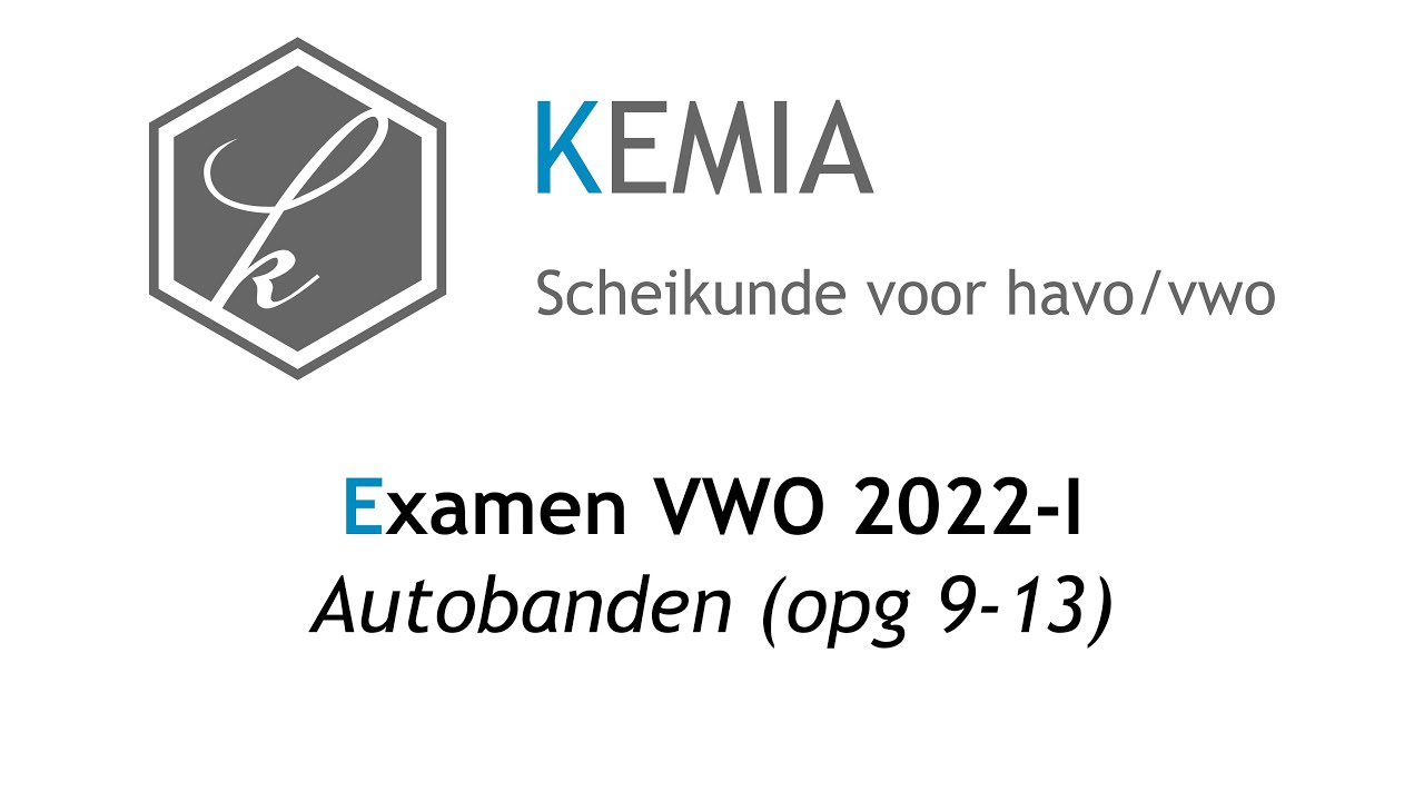 Examen scheikunde VWO 2022-I: Autobanden (opg 9-13)
