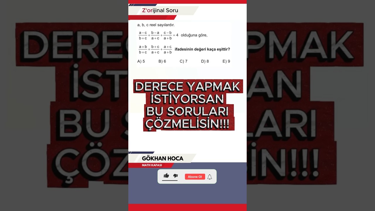 Z'orijinal Soru | YKS'de Derece Yapmak İsteyenlere | İşlem 