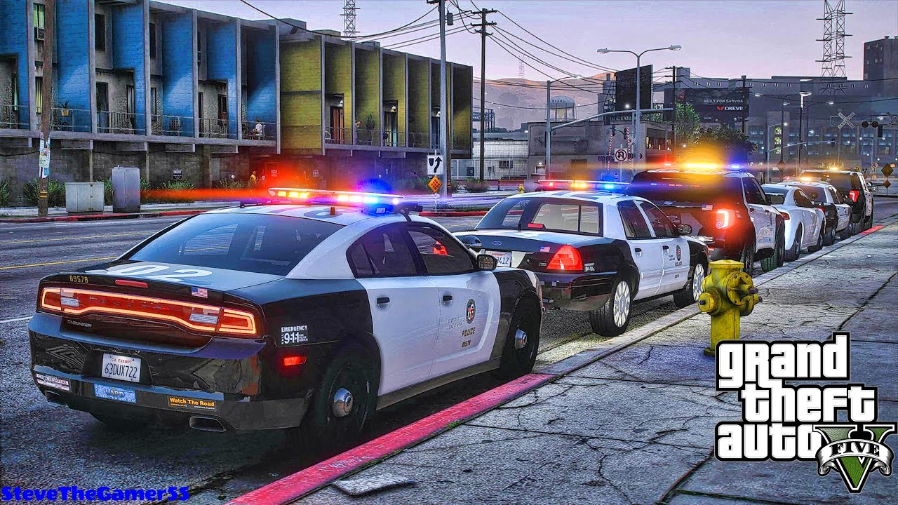 Играю в GTA 5 за ПОЛИЦЕЙСКОГО City Patrol| LAPD|| GTA 5 Lspdfr Mod| 4K