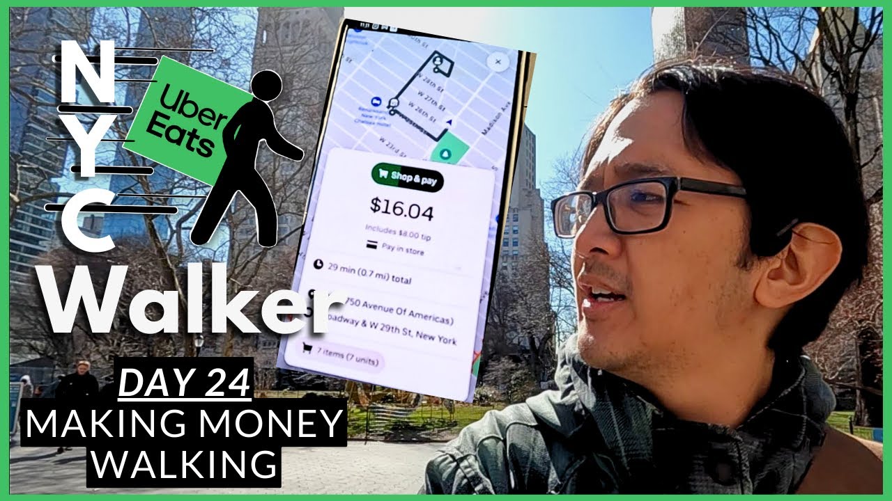 Tuesday Morning In Manhattan Making Money While Walking - Uber Eats Walker NYC - Day 24 - UberEats